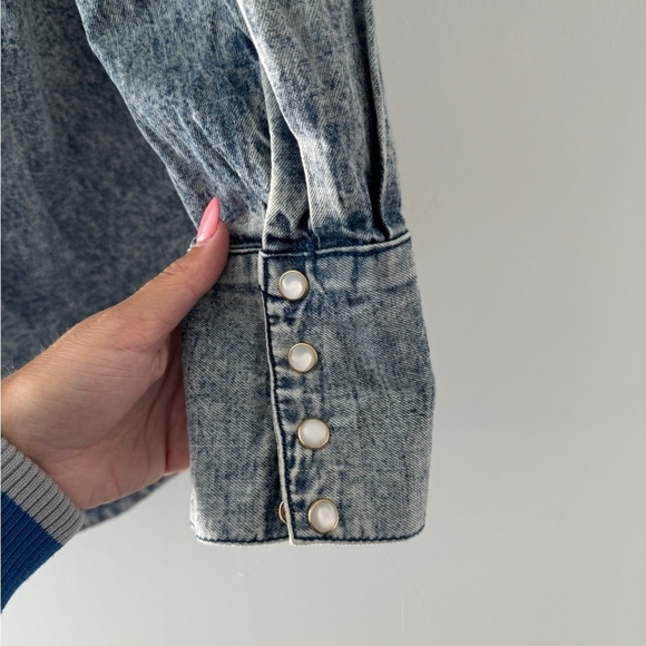 FREE PEOPLE Denim Charlie Button Down Mini Dress S - Picture 5 of 8